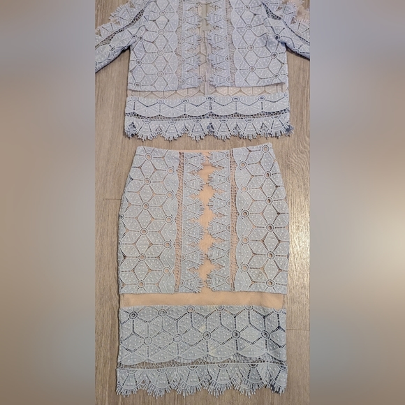 Endless Rose Light Blue Lace Skirt & Shirt Set Size Small VGUC! - Picture 2 of 11
